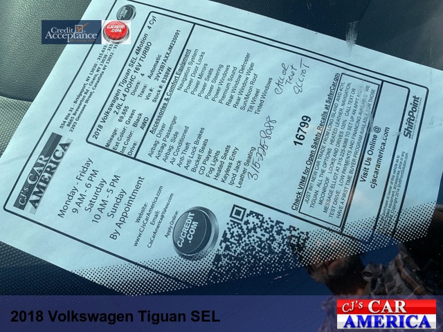 2018 Volkswagen Tiguan SEL 4Motion